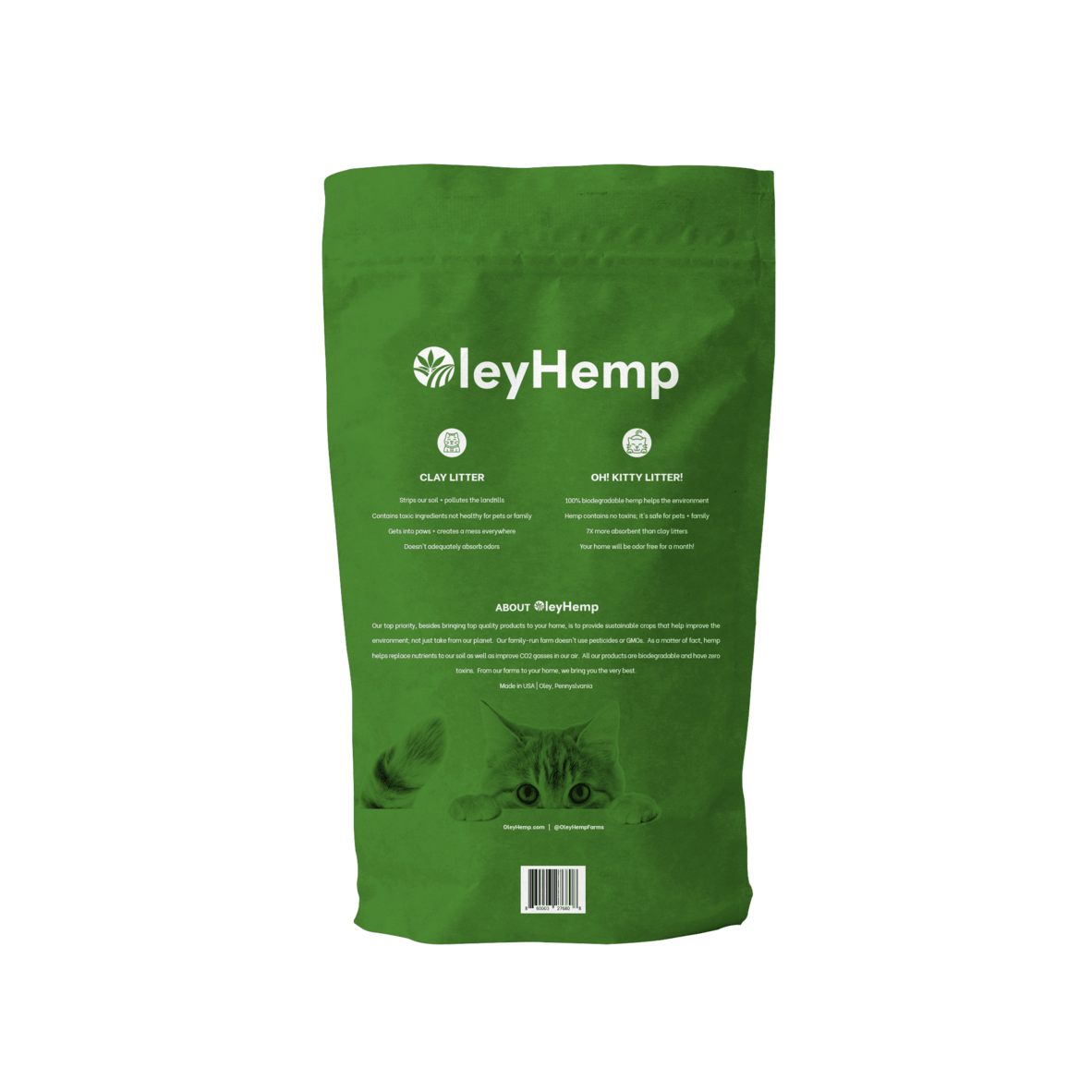 Best Cat Litter - 7x More Absorbent - Oley Hemp